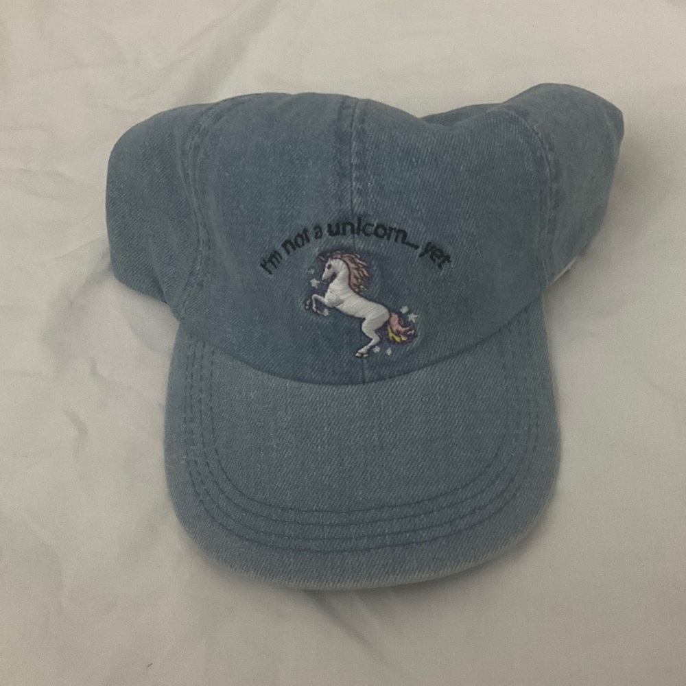 David & Young Blue Denim Cap with Unicorn Embroidery